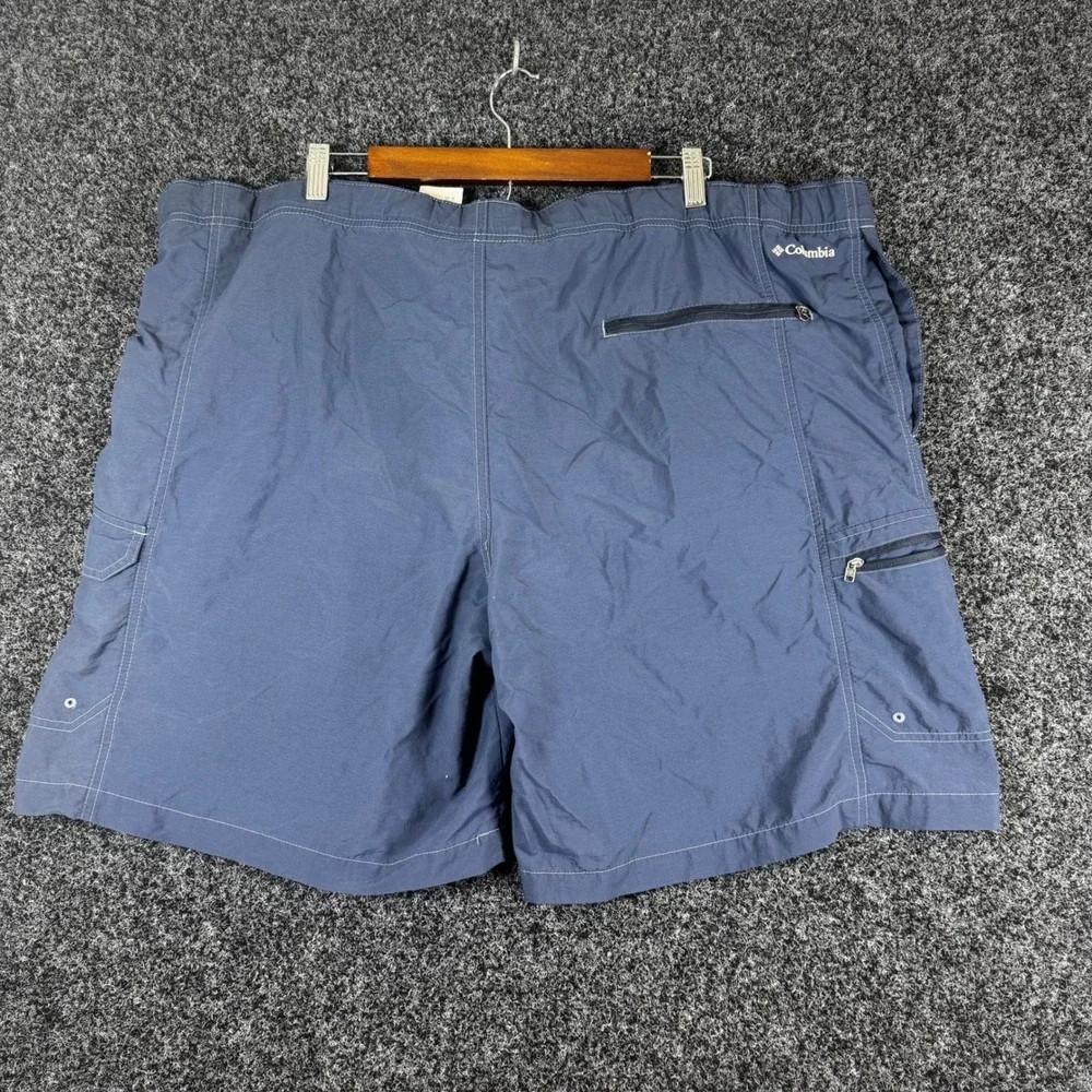 Columbia Mens XXL Omni-Shade Cargo Shorts Navy Blue Nylon Belted AM4544